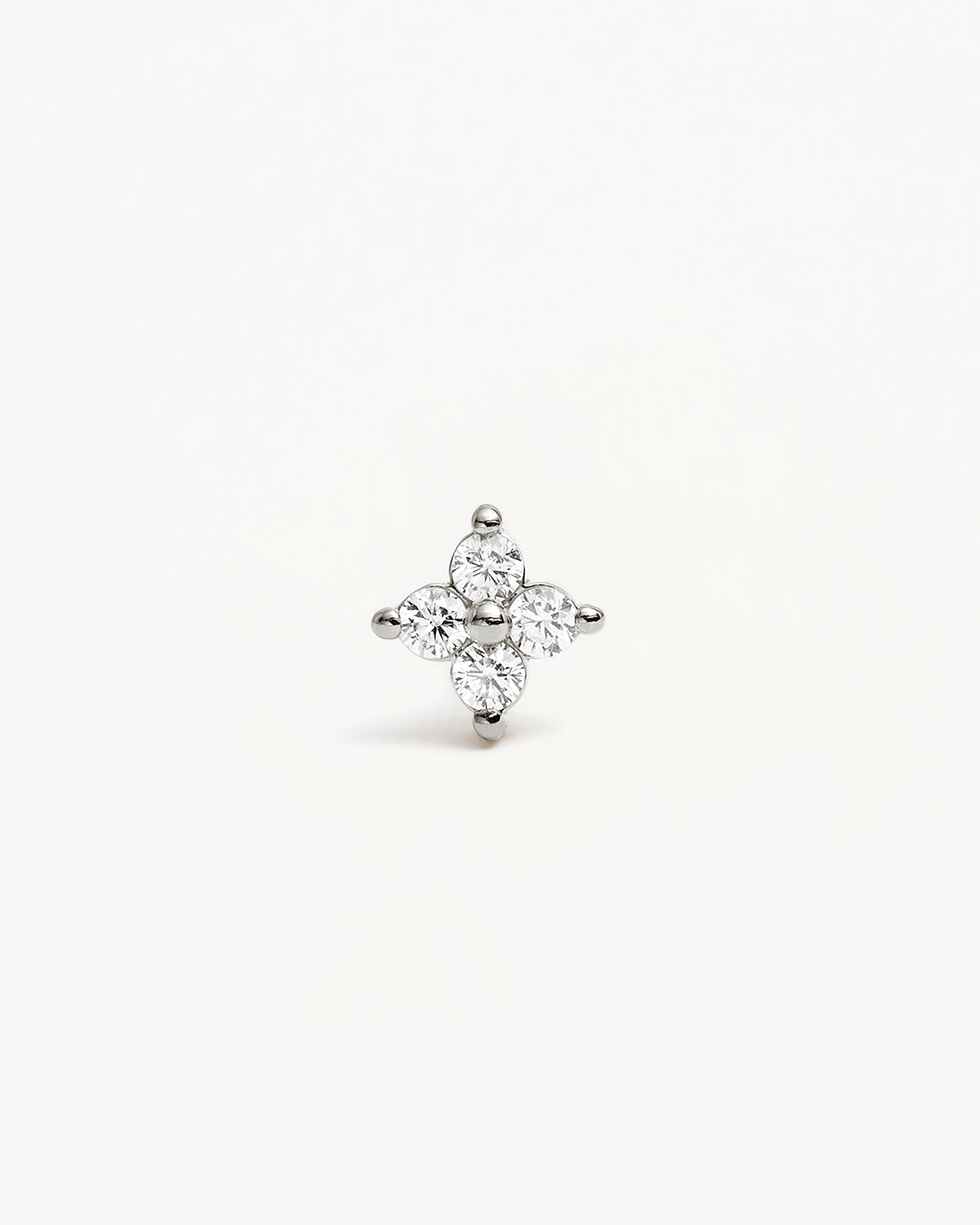 Sterling Silver Crystal Bloom Stud Earrings - Image 3