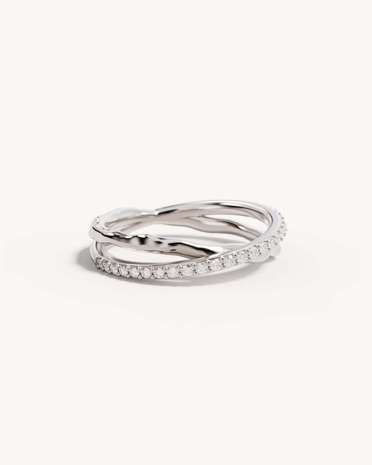 Sterling Silver Entwined Hearts Ring