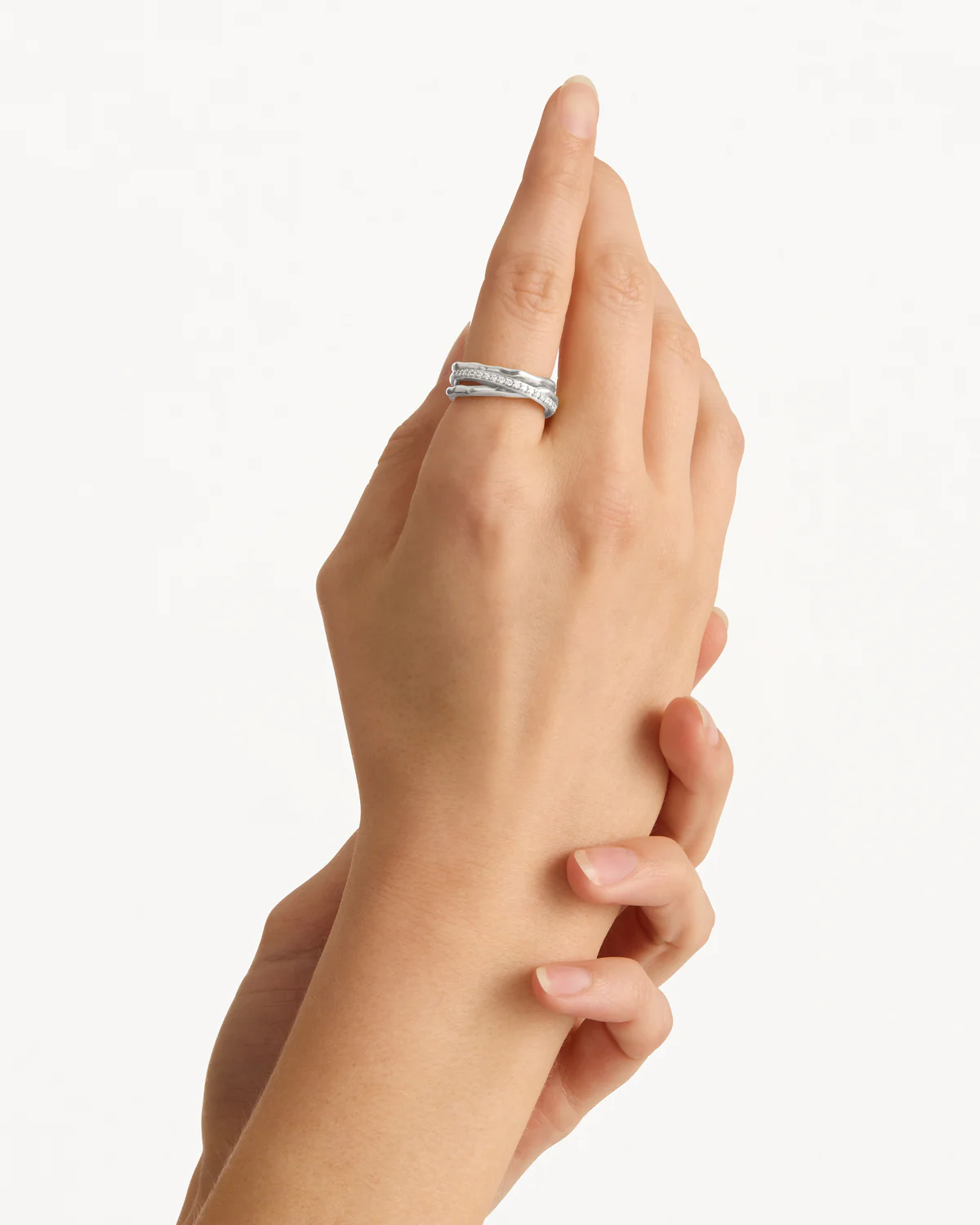 Sterling Silver Entwined Hearts Ring - Image 2