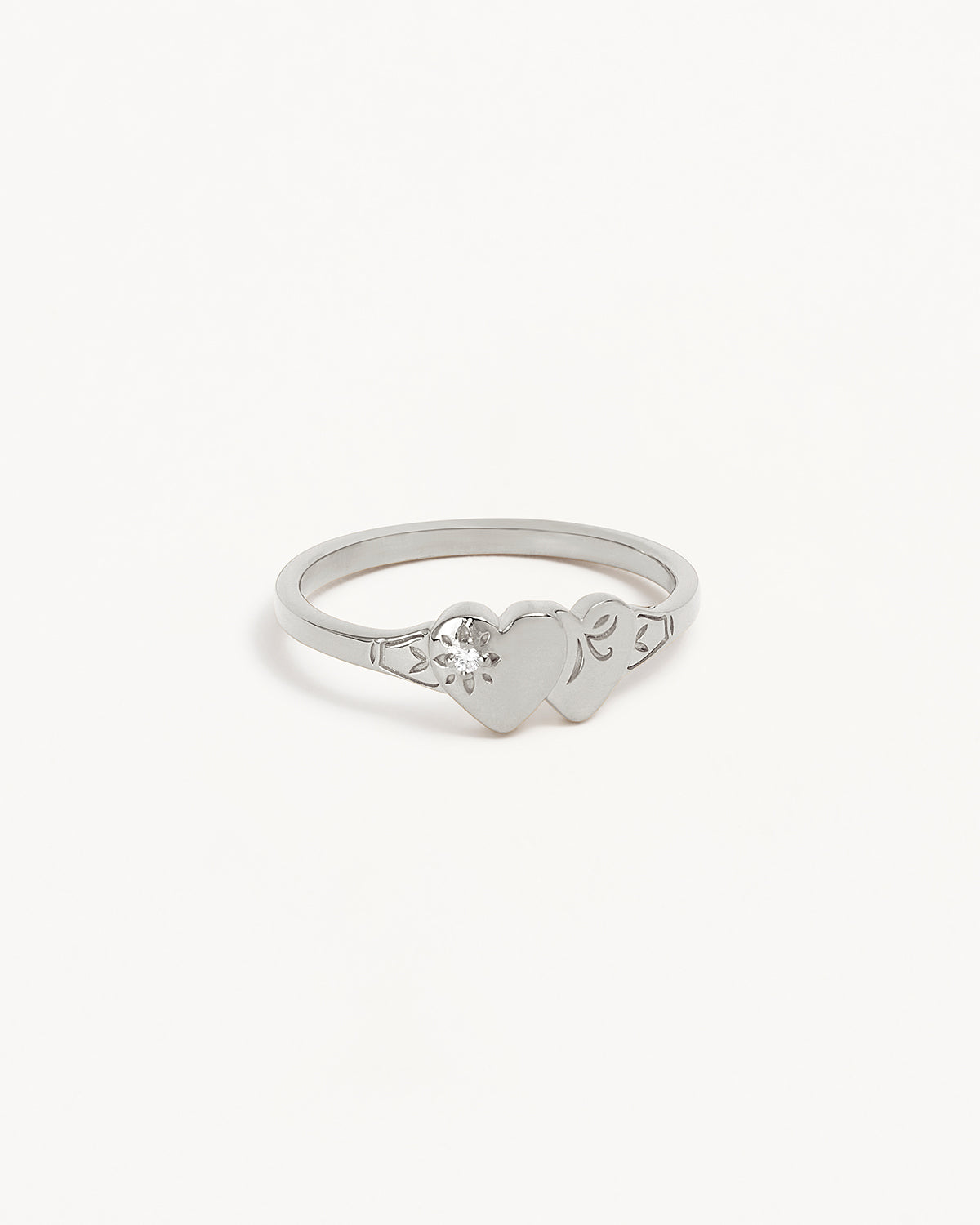 Sterling Silver Forever Intertwined Heart Signet Ring