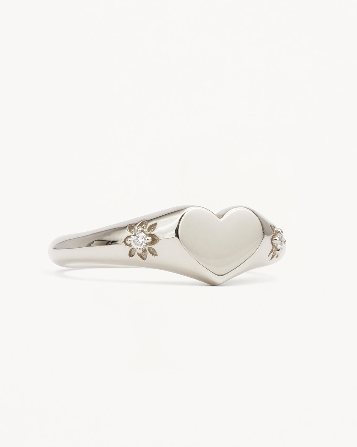 Sterling Silver Heart Signet Ring - Image 3