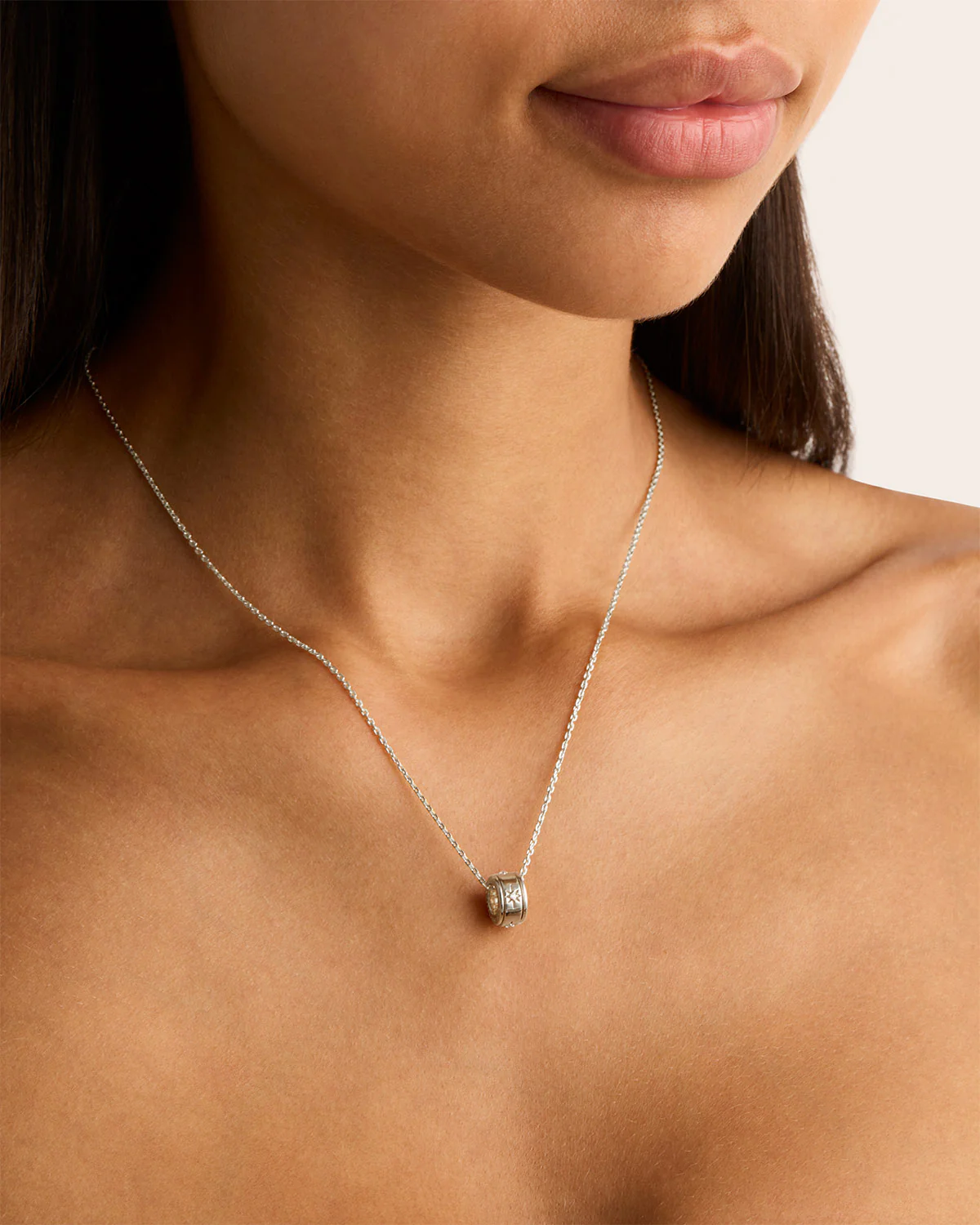 Sterling Silver I Am Loved Spinning Meditation Necklace - Image 2