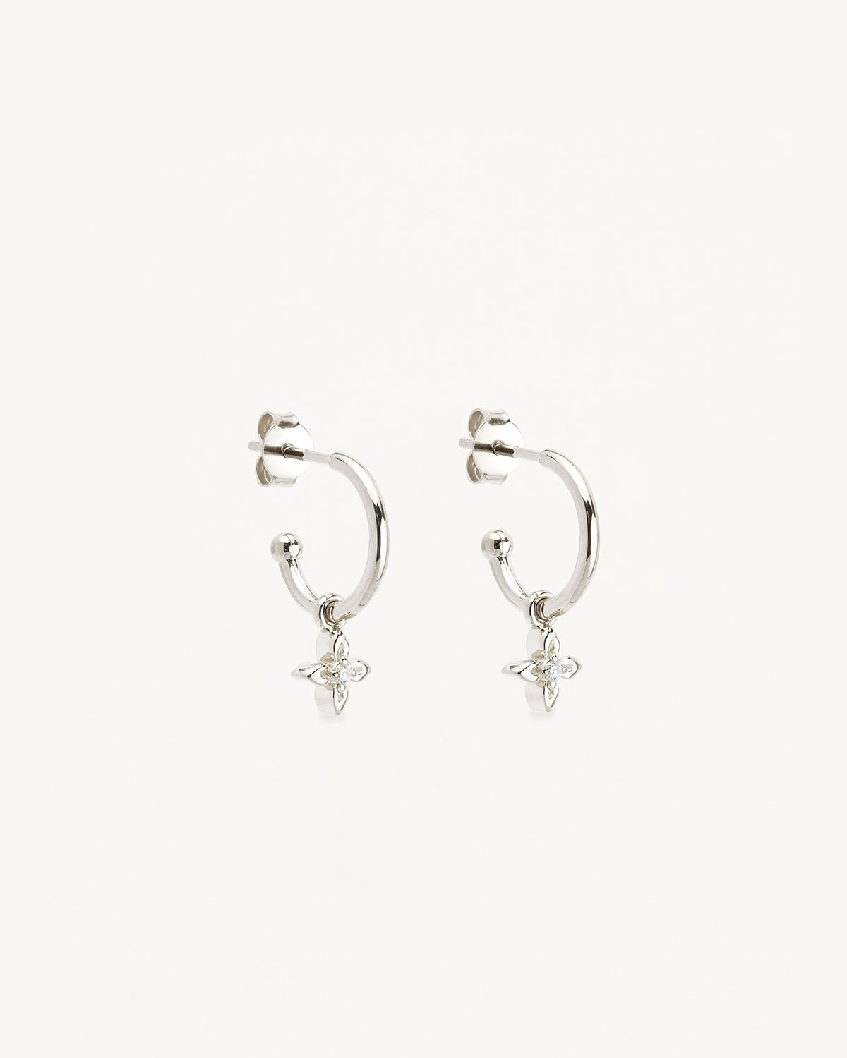 Sterling Silver Live in Light Hoop Earrings