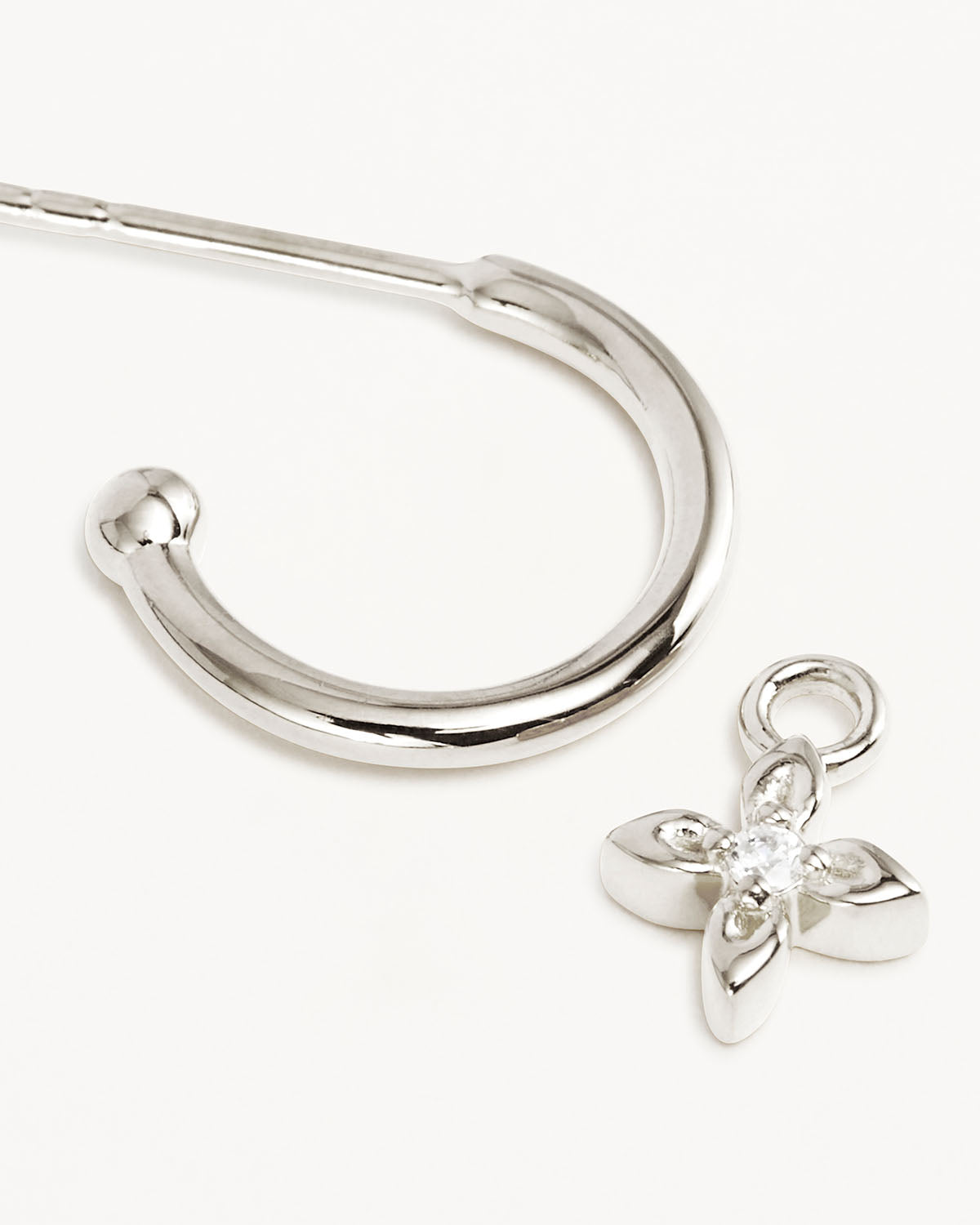 Sterling Silver Live in Light Hoop Earrings - Image 3