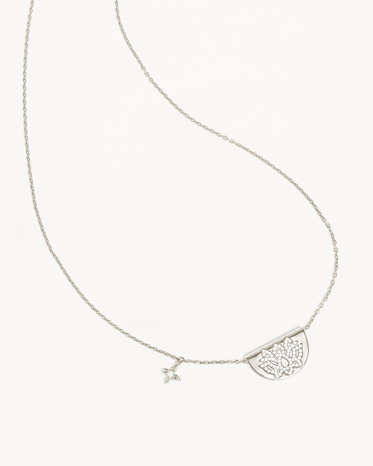 Sterling Silver Live In Light Lotus Necklace