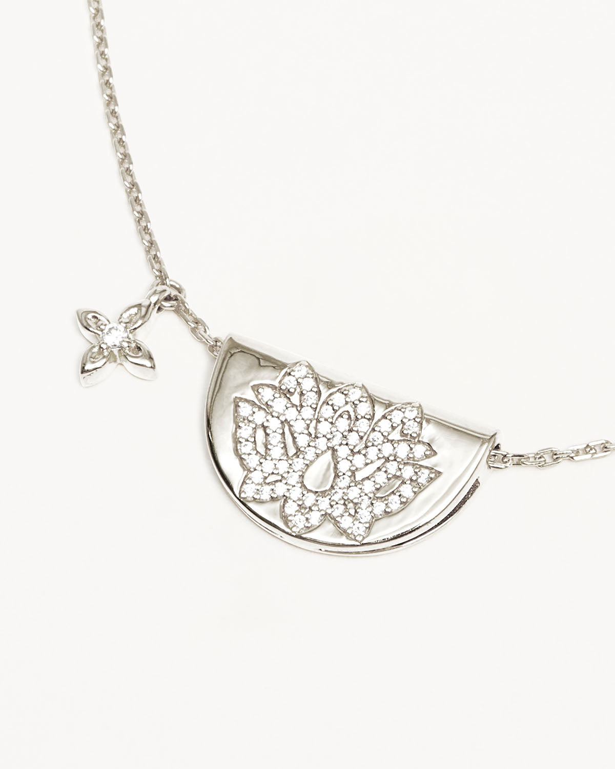 Sterling Silver Live In Light Lotus Necklace - Image 3