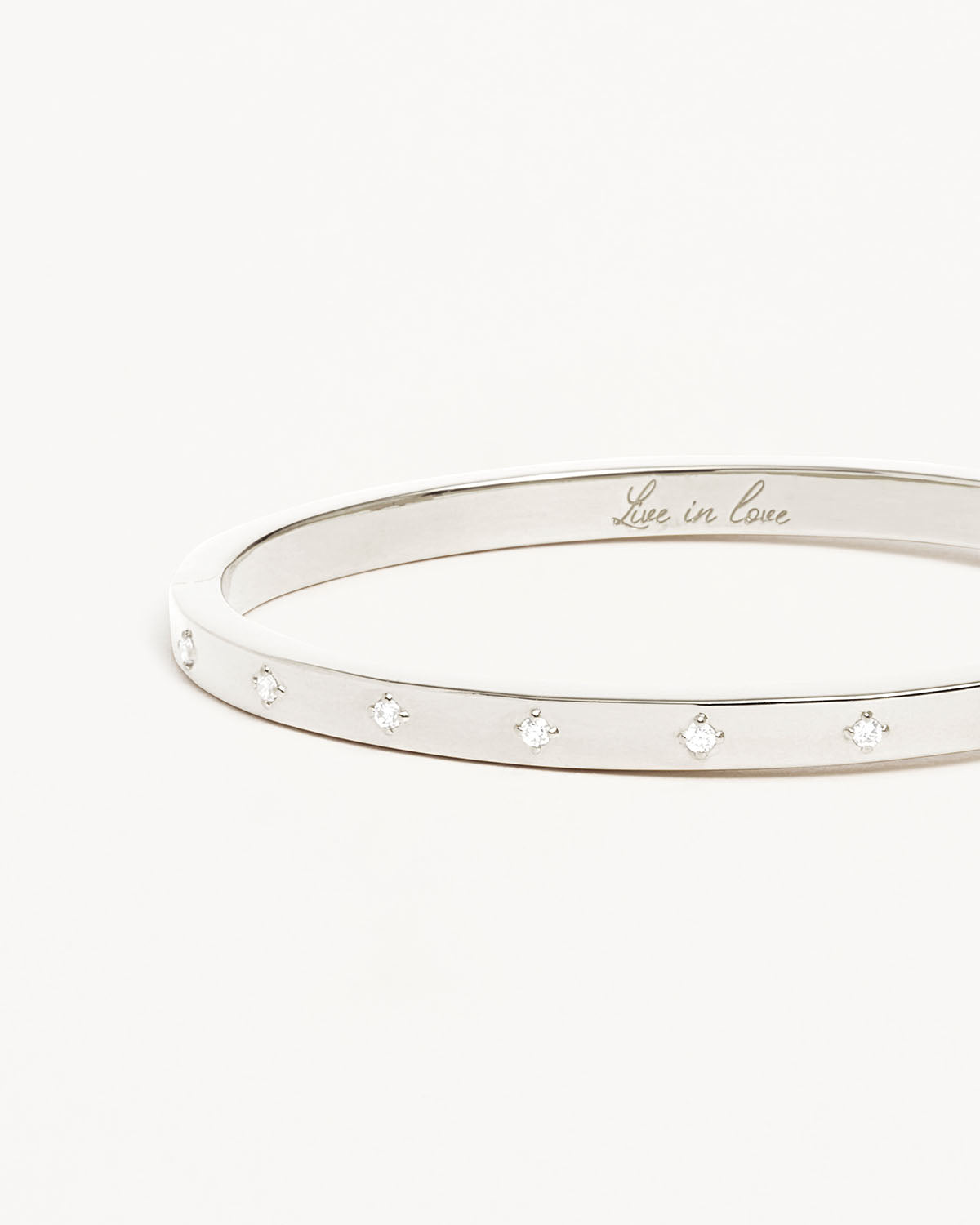Sterling Silver Live in Love Bangle - Image 3