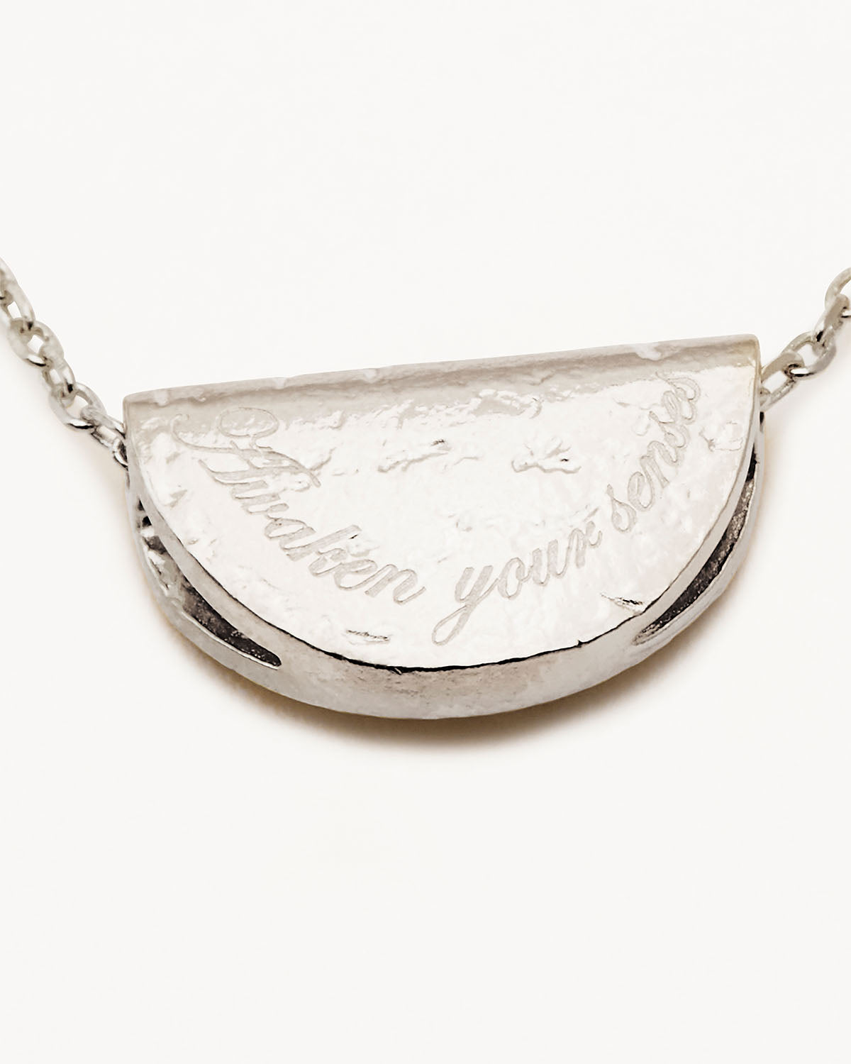 Sterling Silver Lotus Birthstone Necklace - February - Amethyst - Image 4