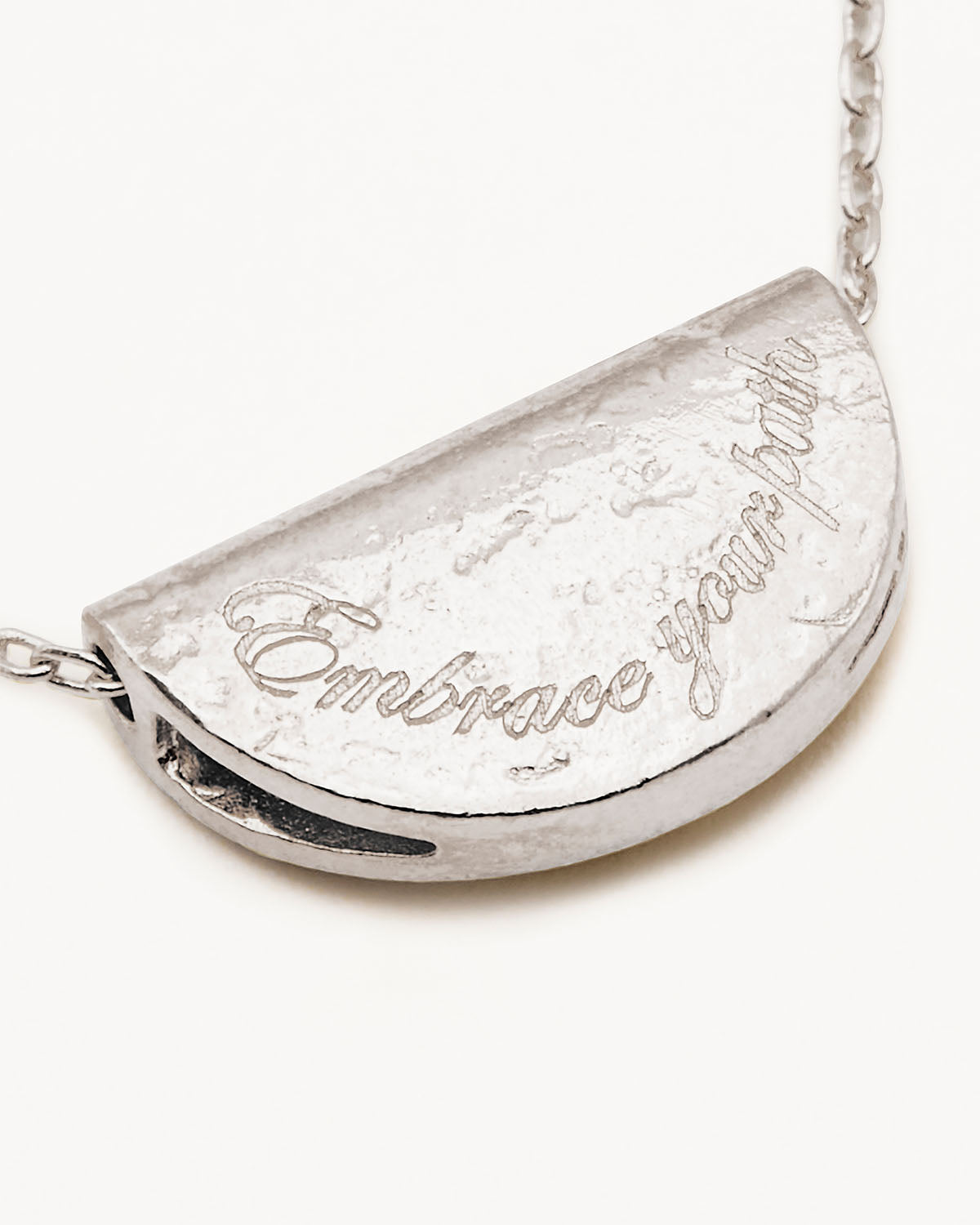 Sterling Silver Lotus Birthstone Necklace - July - Ruby - Image 4