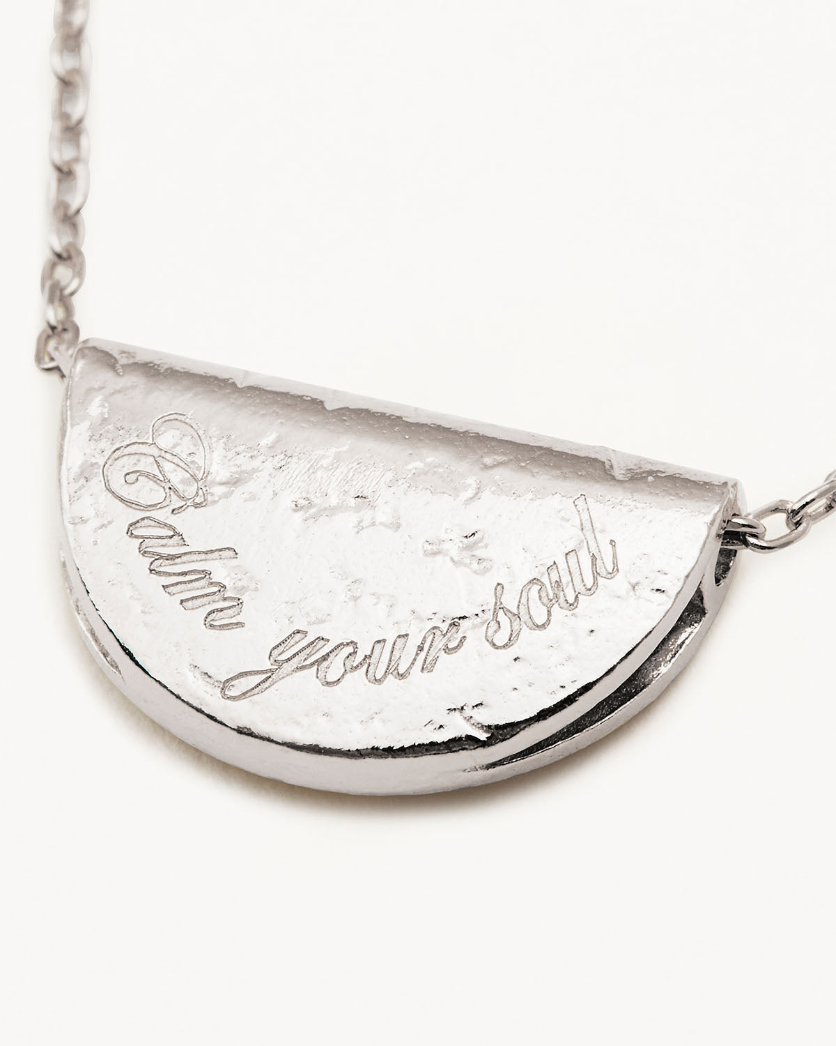 Sterling Silver Lotus Birthstone Necklace - March - Aquamarine - Image 4