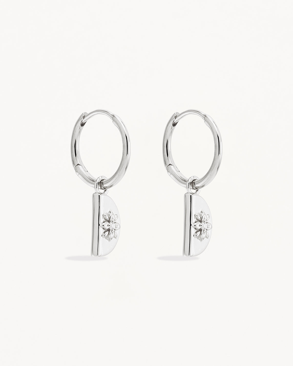 Sterling Silver Lotus Hoops