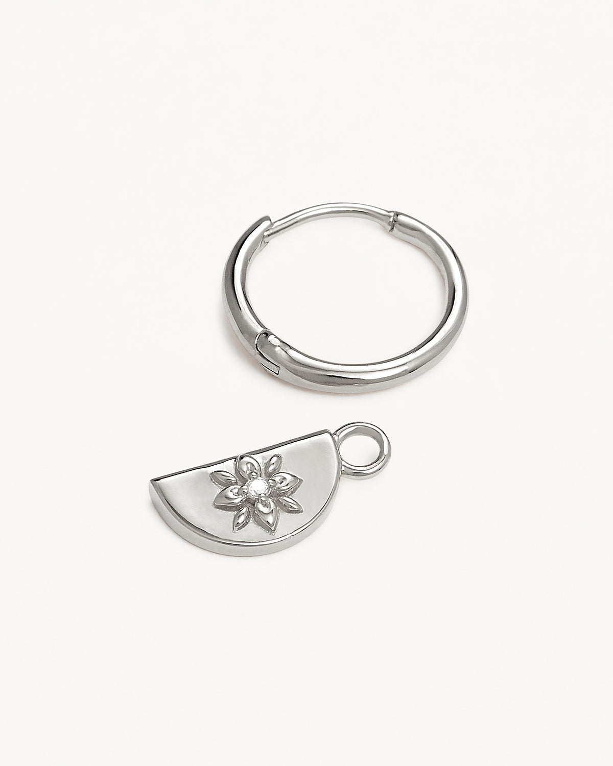 Sterling Silver Lotus Hoops - Image 3