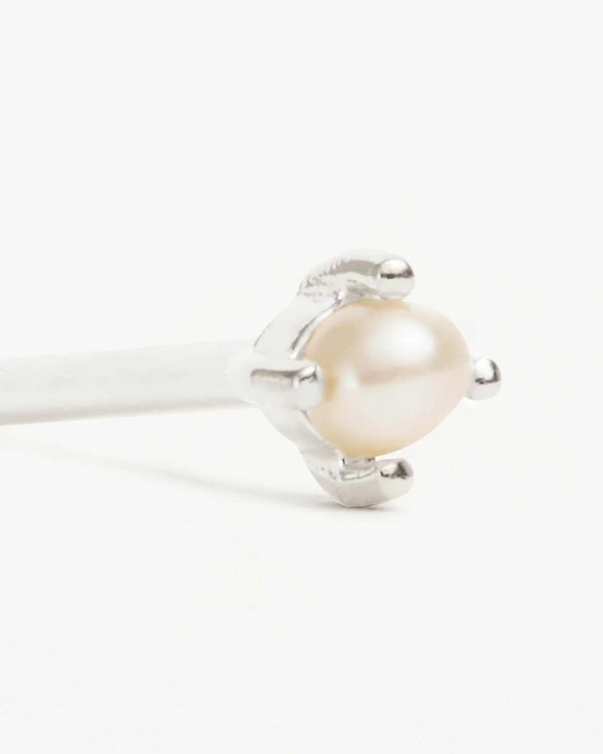 Sterling Silver Moonlight Pearl Stud Earrings - Image 3
