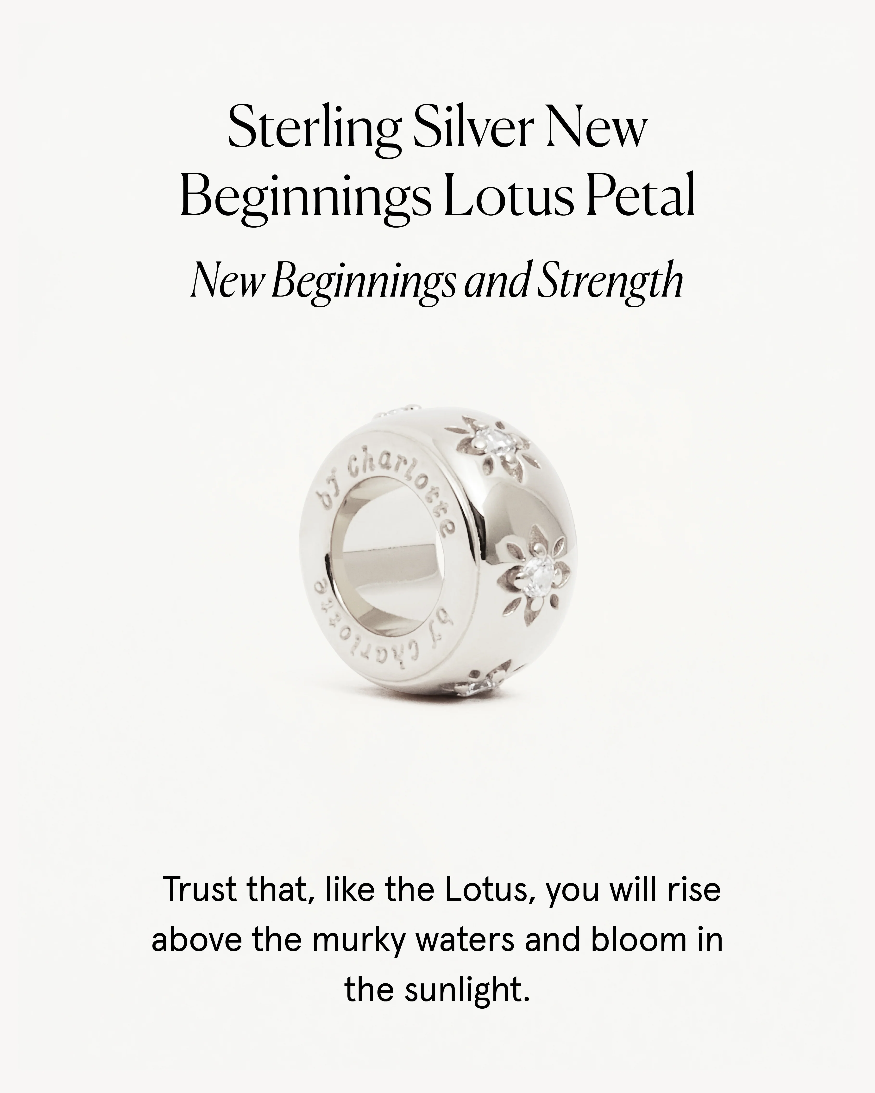 Sterling Silver New Beginnings Lotus Petal Charm - Image 3