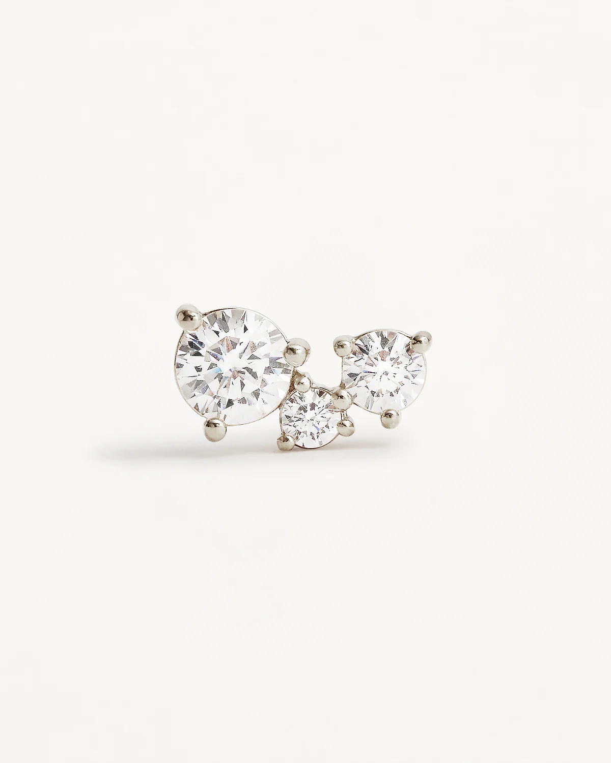 Sterling Silver Whispers of Love Stud Earrings - Image 3