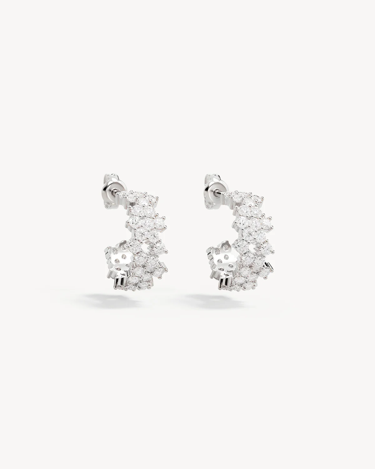 Sterling Sliver Crystal Dust Hoops